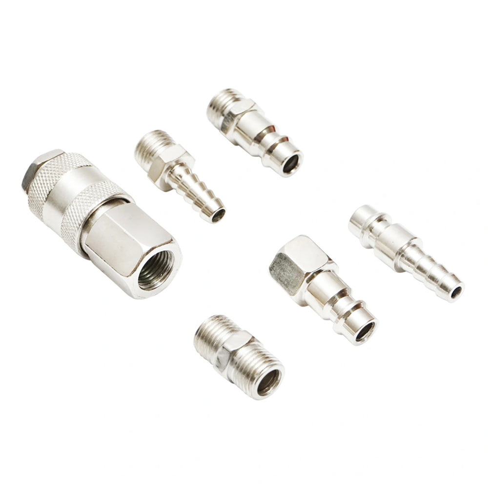 Set cuple rapide pentru furtune aer si scule pneumatice 6 piese