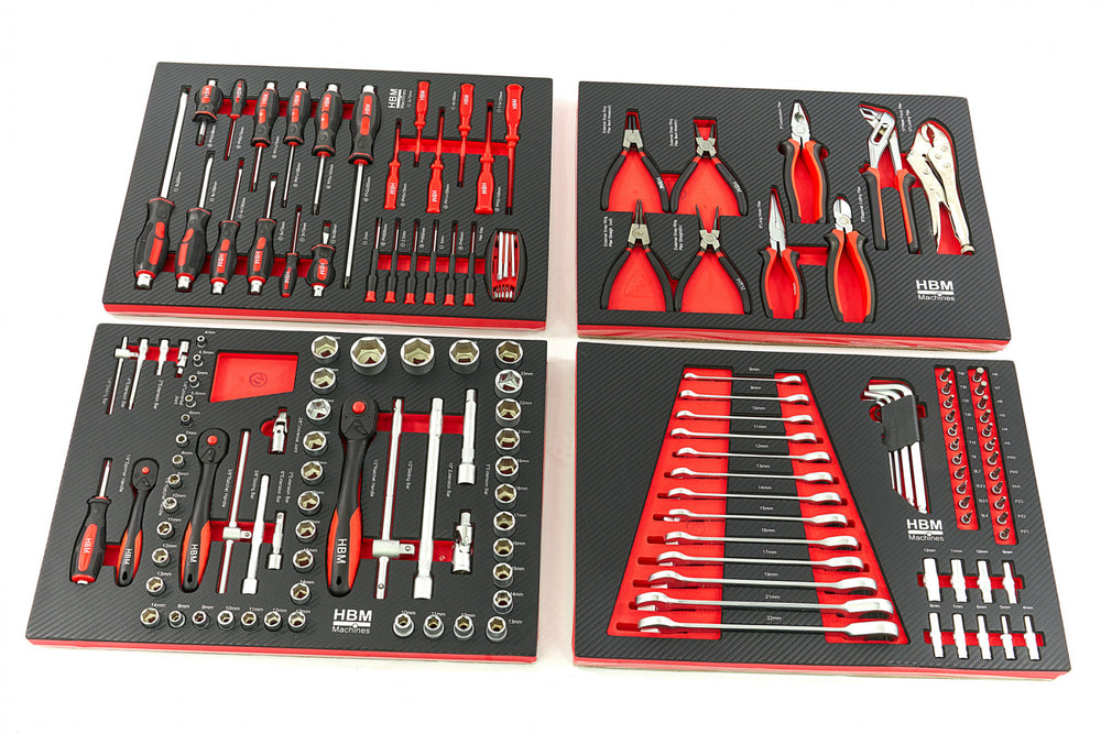 Set modular pentru dulap de scule – 4 module, 154 piese – HBM MACHINES, OLANDA – dimensiuni: 39 x 54,5 cm