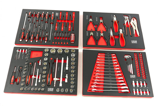 Set modular pentru dulap de scule – 4 module, 154 piese – HBM MACHINES, OLANDA – dimensiuni: 39 x 54,5 cm