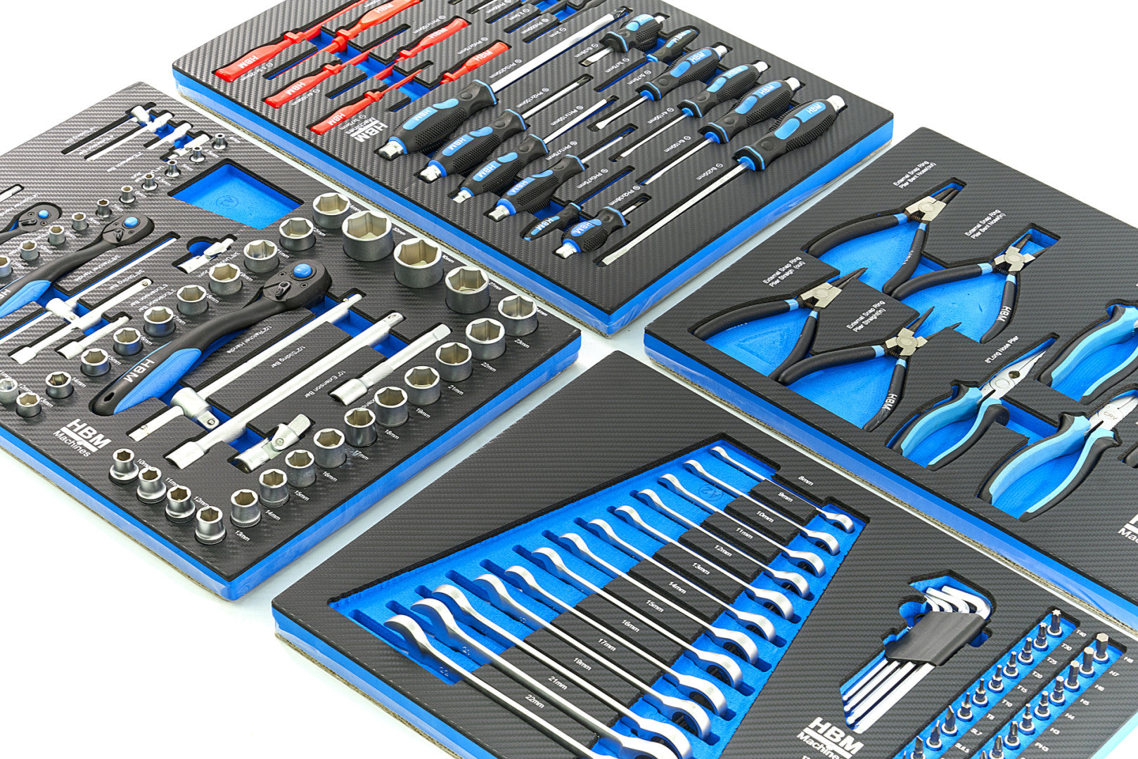 Set module pentru dulap scule 4 buc 154 piese albastru
