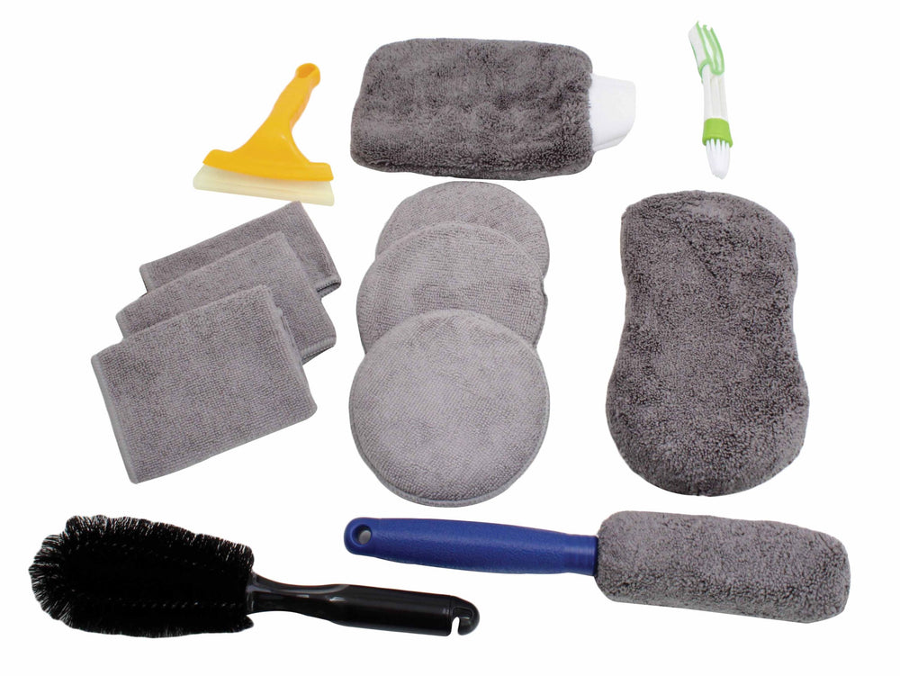 Set perii lavete pentru curatat / spalat interior exterior - detailing auto 12 piese