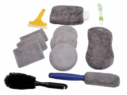 Set perii lavete pentru curatat / spalat interior exterior - detailing auto 12 piese