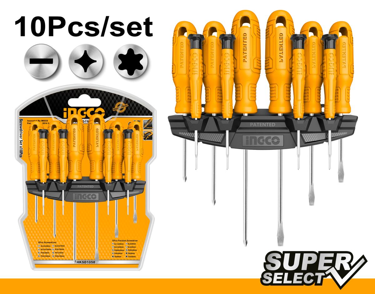 Set surubelnite mecanice cu suport 10 piese INGCO