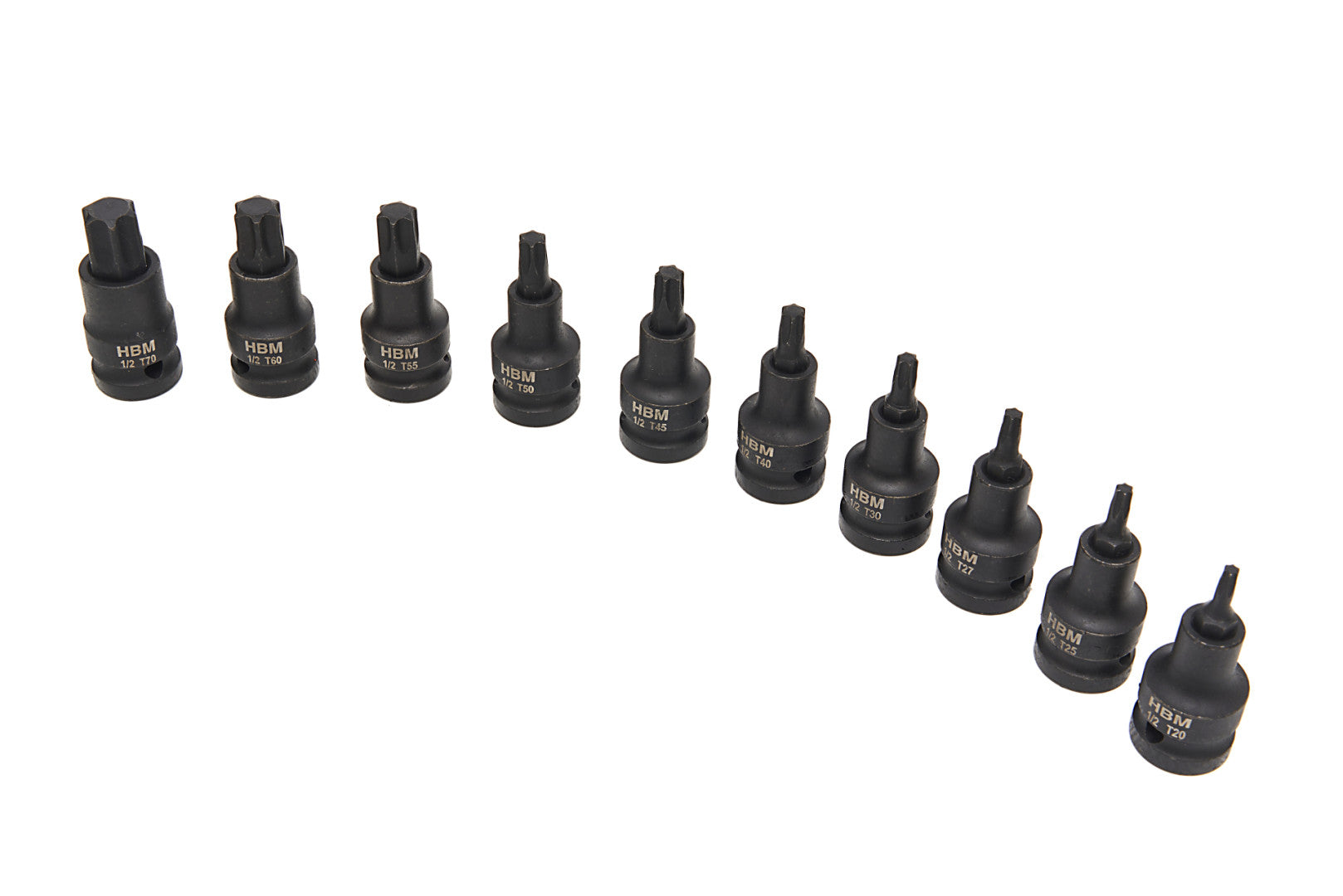 Set TORX de impact 1/2 t20-t70 10 piese HBM