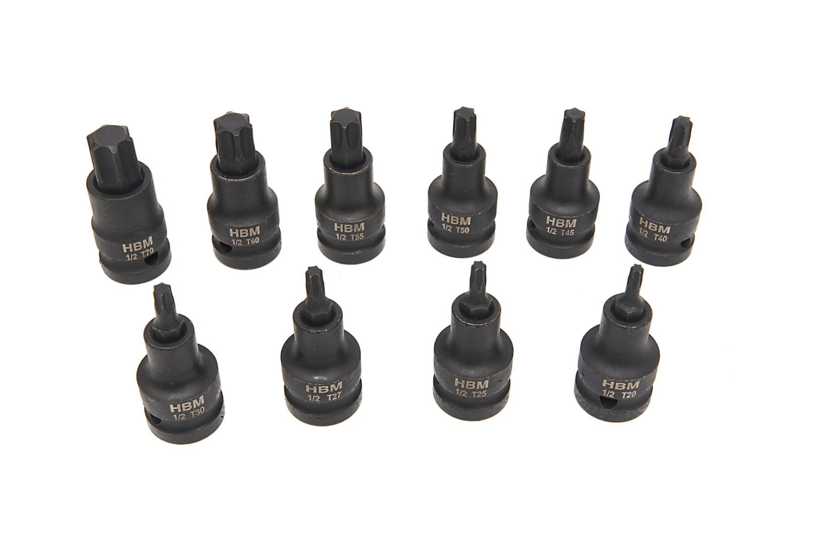 Set TORX de impact 1/2 t20-t70 10 piese HBM