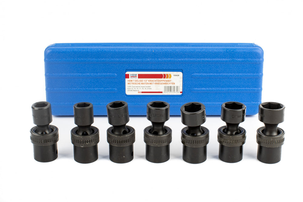 Set tubulare cu articulatii 1/2 13-21mm 7 piese HBM