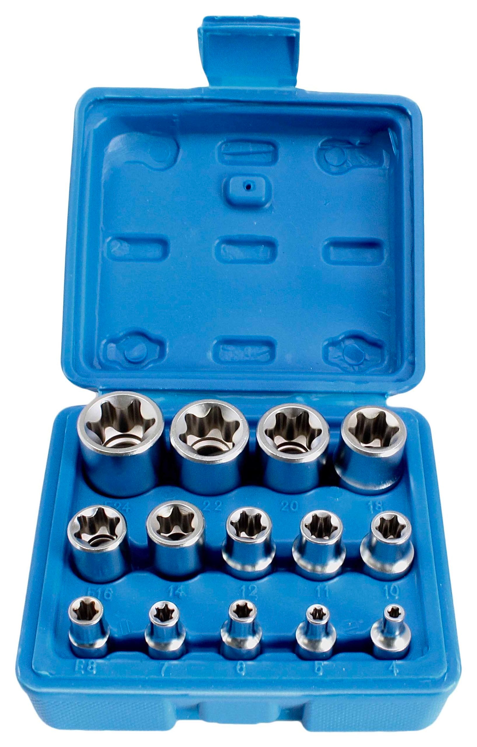 Set tubulare profil e e4-e24 1/4 3/8 1/2 14 piese