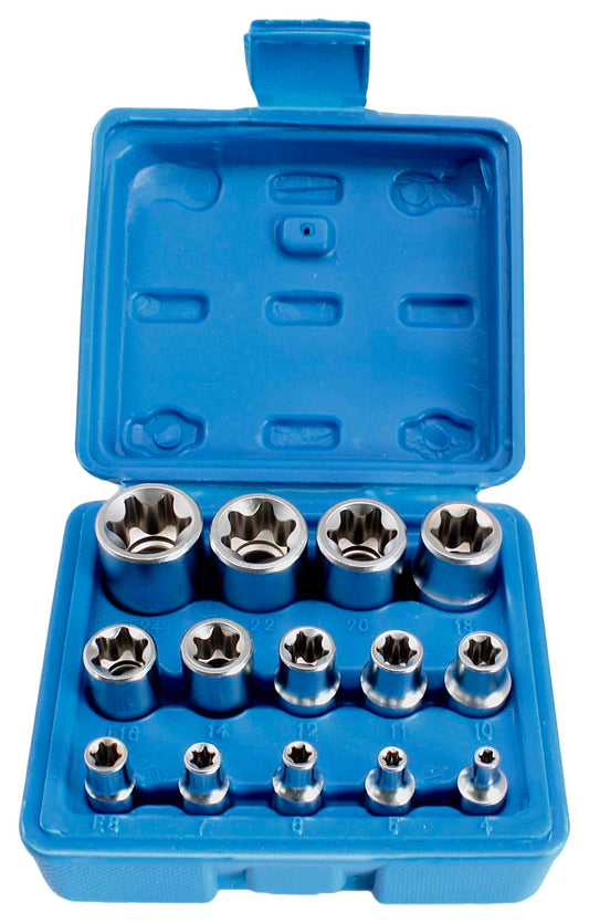 Set tubulare profil e e4-e24 1/4 3/8 1/2 14 piese