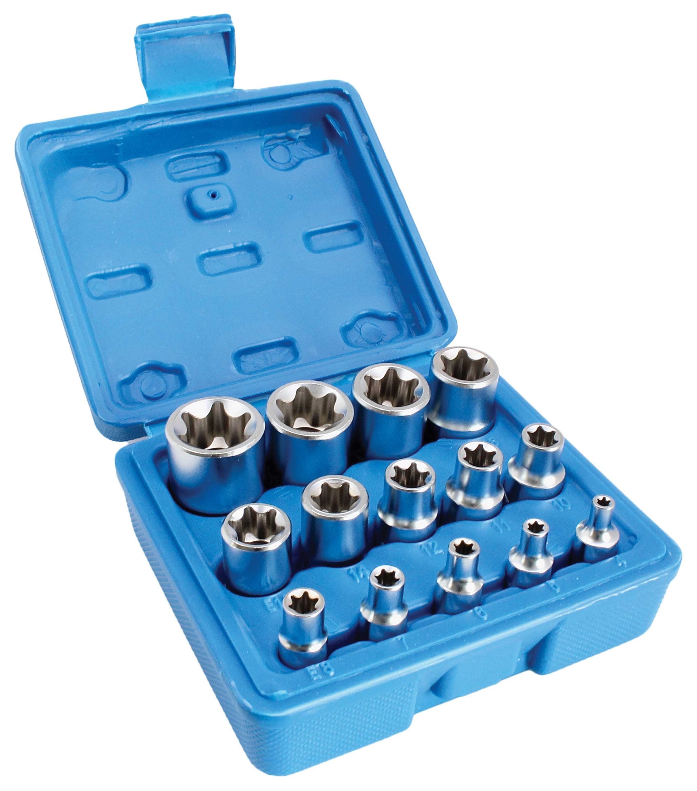 Set tubulare profil e e4-e24 1/4 3/8 1/2 14 piese