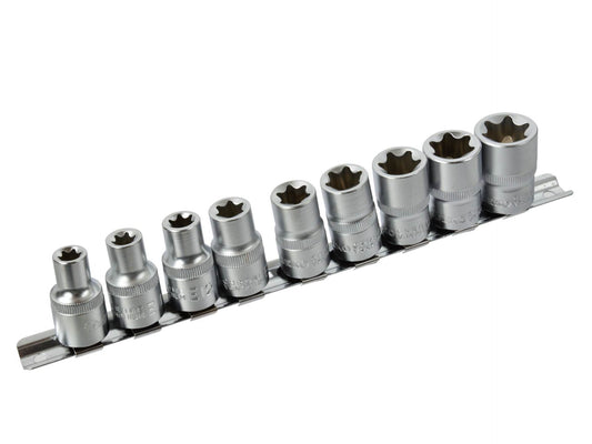 Set tubulare scurte profil e- TORX 1/2 10-24mm 10 piese