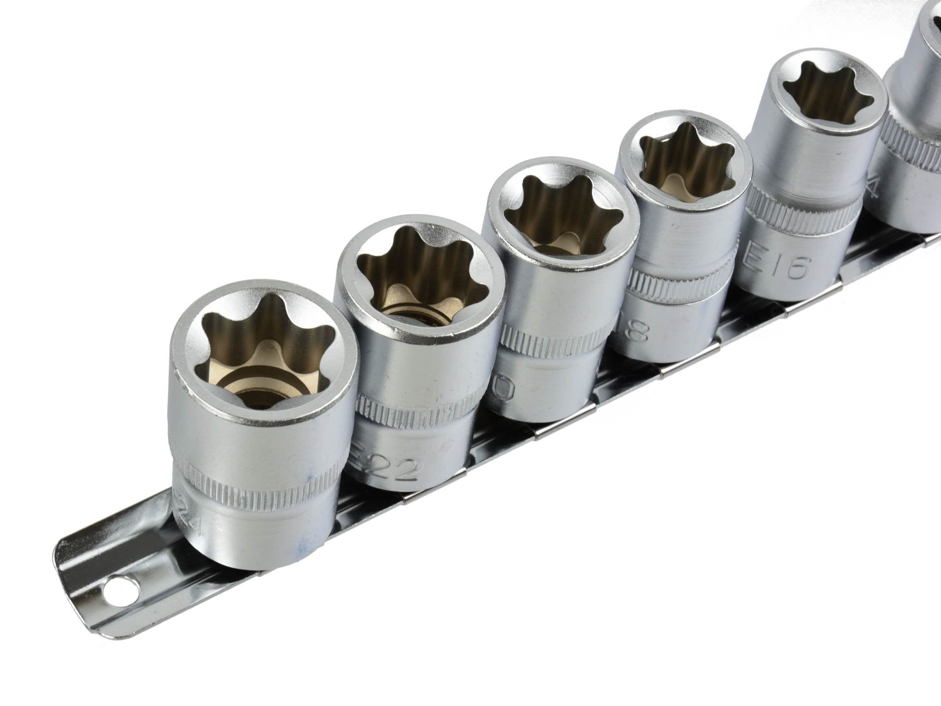 Set tubulare scurte profil e- TORX 1/2 10-24mm 10 piese