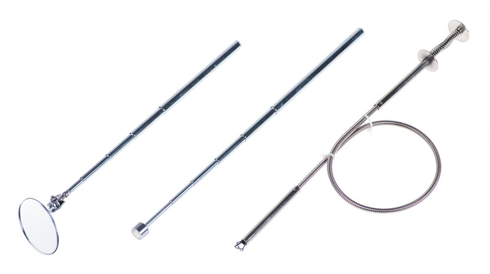 Set unelte telescopice pentru recuperare obiecte, cu oglinda de inspectie, magnet si gheara flexibila