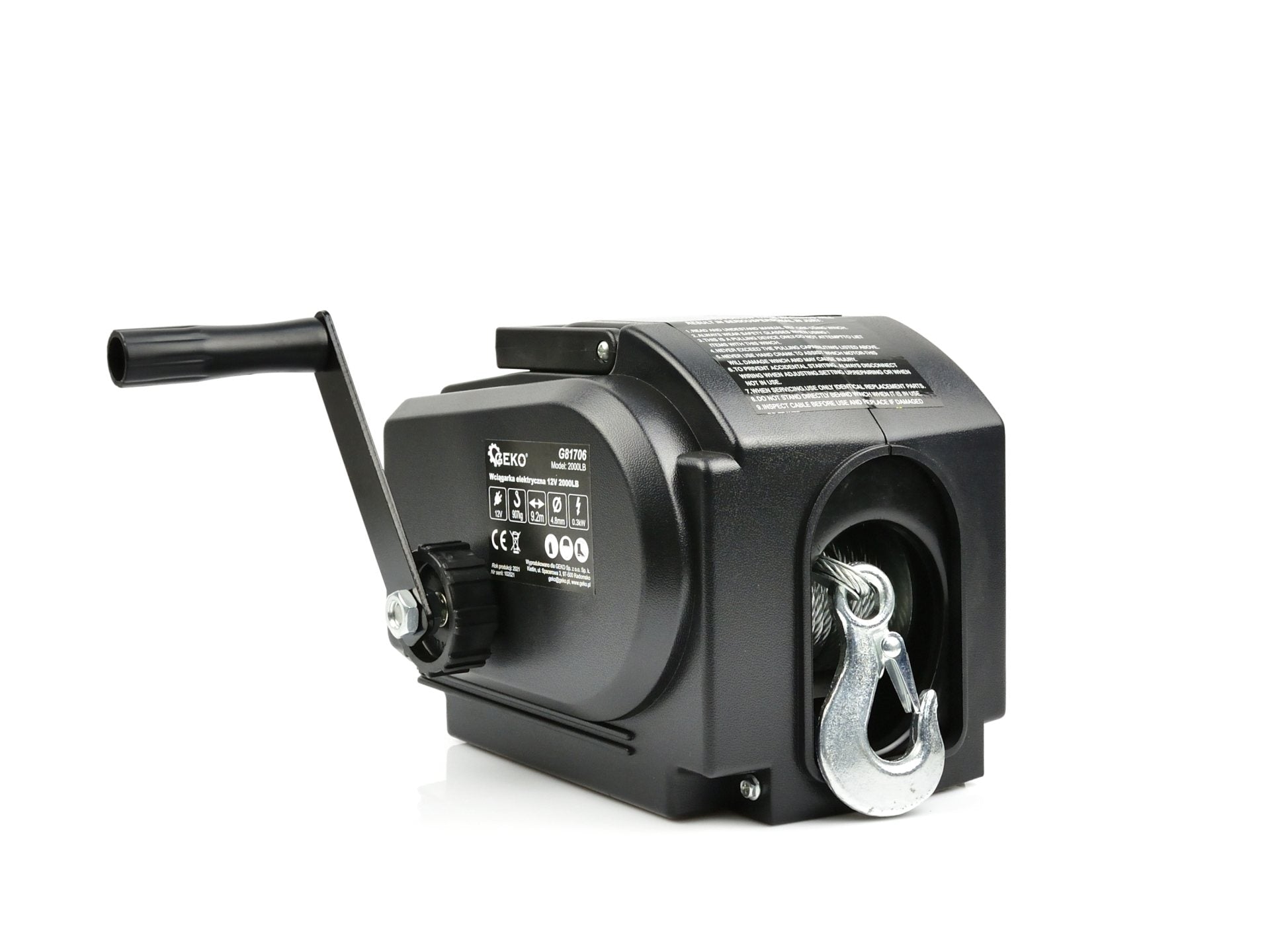 Troliu electric portabil 12V 2000lb / 907kg