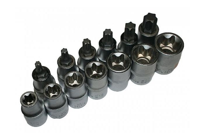 TRUSA CHEI TUBULARE BITI PROFIL E TORX 1/2 23 PIESE
