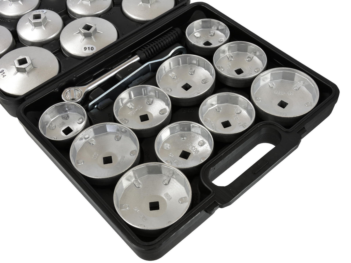Trusa cu chei din aluminiu  pentru capace filtre de ulei auto clichet 1/2 23 piese