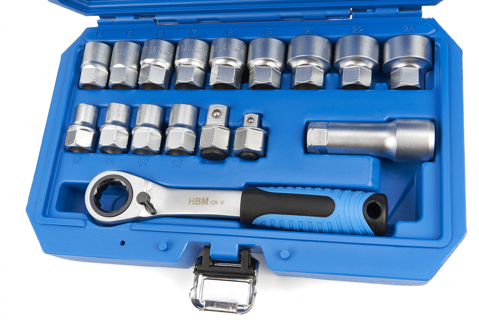 Trusa de tubulare VARIO plus cu clichet 17 piese 10-24mm HBM MACHINES