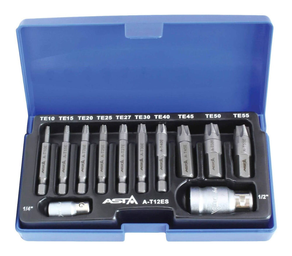 Trusa extractoare suruburi uzate cap TORX 1/4 1/2 12 piese
